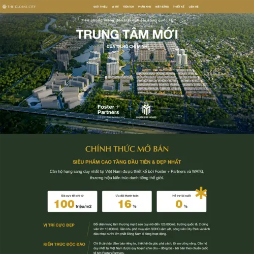 Thiet ke website bat dong san - landing page - the global city